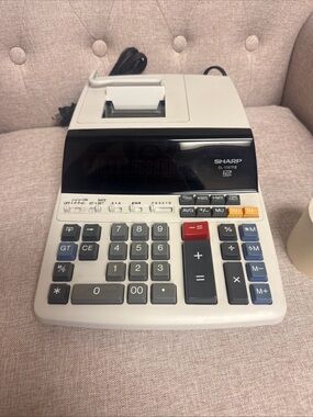 Sharp EL-1197PII Printing Desktop Calculator in Light Gray, perfect condition